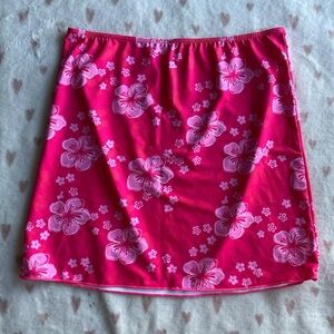 Pink Hibiscus Swimsuit Skirt/Coverup